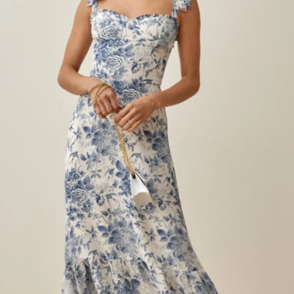 Reformation Nikita Dress Pompadour Blue Size 12